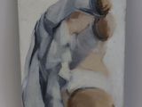 une image d'un tableau représentant une femme en robe bleue