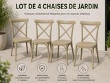 Lot de 4 chaises de jardin encastrables, encastrables, encastrables, encastrables, encastrables – Ensembles de mobilier de chambre à coucher noirs