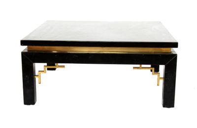 an image of a black and gold coffee table on a white background