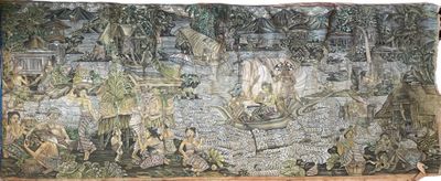 une image d'une tapisserie accrochée au mur