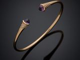 un bracelet manchette en or serti d'améthyste et de diamants