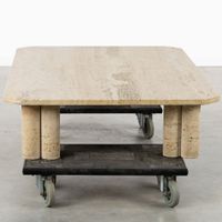 Table basse en travertin, dans le style de Mangiarotti, vers… (photo 6)