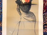 un dessin représentant une femme tenant une fleur à la main