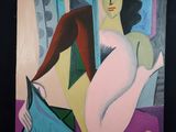 une image d'un tableau représentant une femme assise sur un lit