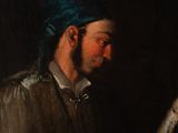 an image of a painting of a man with a blue turban on his head
