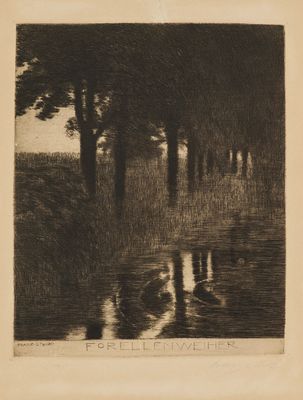 une image représentant un dessin en noir et blanc d'arbres et d'eau