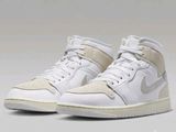 nike air jordan 1 mid white / light bone - light bone - light bone