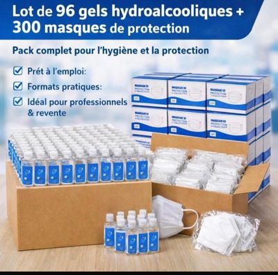 Lot de 96 gel hydroalcoolique format de poche 100 ml plus 30…