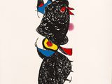 drawing of a black cat with red, blue, and yellow eyes