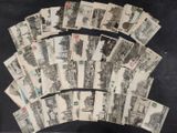 a lot of old money sitting on top of a table