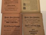 three pages of old newspapers are stacked on top of each other