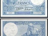 deux billets de banque différents représentant une femme et une pleine lune