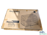 cardboard box with a drawing of a dog in a cage