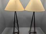 pair of vintage table lamps in the style of person