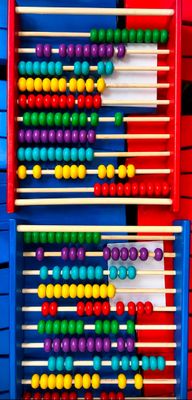 an image of a colorful abacuse is on display in a store