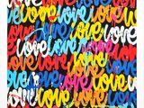 une peinture représentant des lettres de graffiti colorées sur fond noir