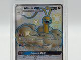 a close up of a pokemon card in a plastic holder