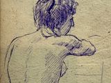 an image of a drawing of a woman sitting in a bathtub