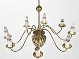 a close up of a chandelier with many lights on it
