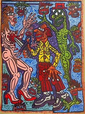 Combas Robert Combas Plantage de femme en rigolade 1990