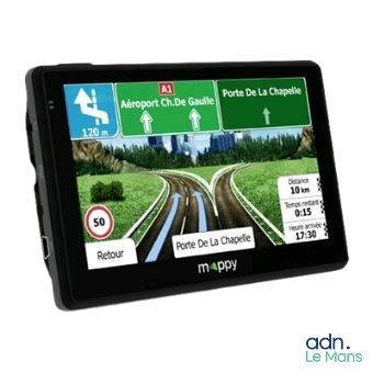 a close up of a gps device on a white background