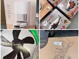plusieurs photos de divers objets, notamment un ventilateur, une télécommande et d'autres objets
