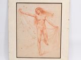 une image représentant le dessin d'une femme nue en robe