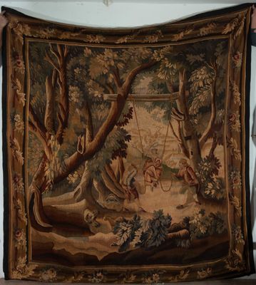 Grande tapisserie "Verdure" du 18ème siècle, Aubusson, Franc…
