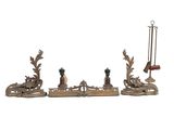 pair of antique brass candlesticks with birds and flowers