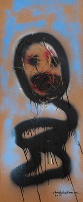 GERARD ZLOTYKAMIEN (1940),  « Ephémère au lasso », 2017,  Bombe aéroso - Photo 1