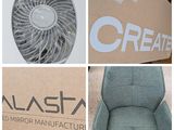 plusieurs photos d'une boîte contenant un ventilateur, d'une boîte contenant une autre boîte contenant un ventilateur, et d'une boîte contenant une autre boîte contenant un ventilateur