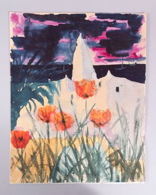 École méditerranéenne, XXè siècle Fleurs sur un fond de mer