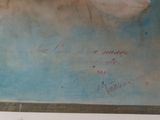 un tableau accroché au mur d'une pièce, sur lequel figure une horloge