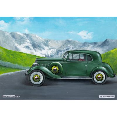 Graham Paige, 1936 Huile sur projet de carton [Automobilia].