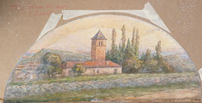 une peinture sur le mur d'un bâtiment avec une horloge dessus