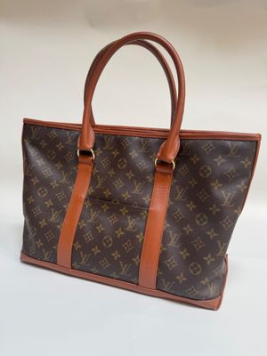sac fourre-tout en toile et cuir monogramme louis vuitton