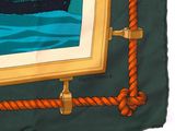 a picture of a ship in a picture frame on the wall