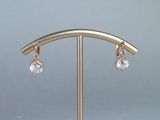 boucles d'oreilles plaquées or ornées de pendentifs en cristal transparent sur tige