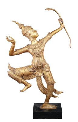 an image of a statue of a man holding a bow