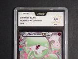 a close up of a pokemon card in a plastic case