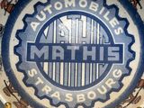 an image of a blue and white plate with a logo on it
