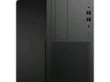 a black desktop computer sitting on top of a white surface