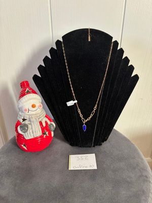 Collier en plaqué, avec pendentif bleu - Neuf, suite faillit…