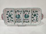 a tray that has a rooster design on it