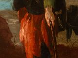 an image of a painting of a man with a hat and a cane