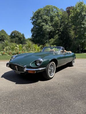 La voiture verte est garée sur le bord de la route.