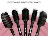 trois types de brosses à cheveux sur une assiette rose