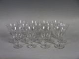 a lot of empty wine glasses on the table