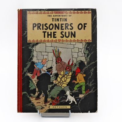 Tintin Prisoners of the Sun Dos toilé rouge Methuen 1962