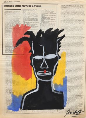 an image of a painting of a man with a mohawk on his head